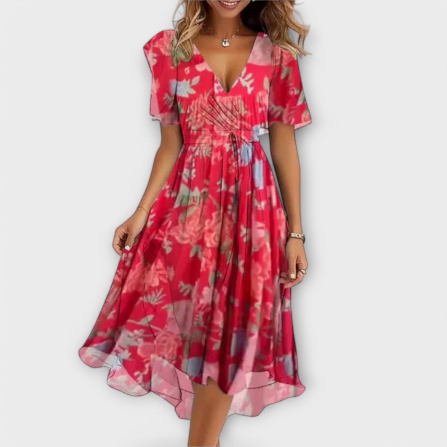 Vaelora - Robe V-neck flatteuse