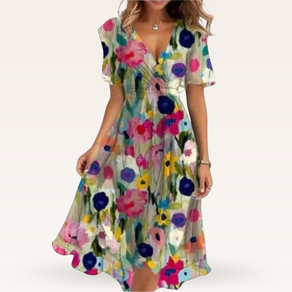 Vaelora - Robe V-neck flatteuse